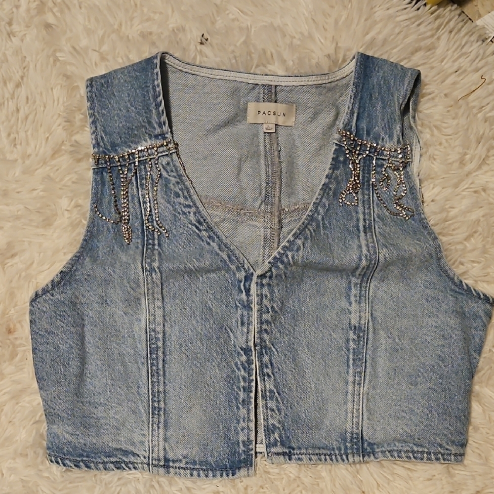 PacSun Blue Denim Women's Top